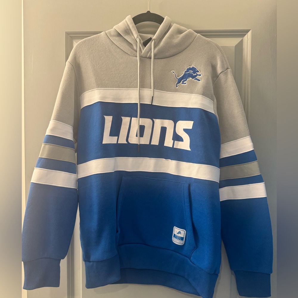 Detroit Lions Blue and Gray Hoodie